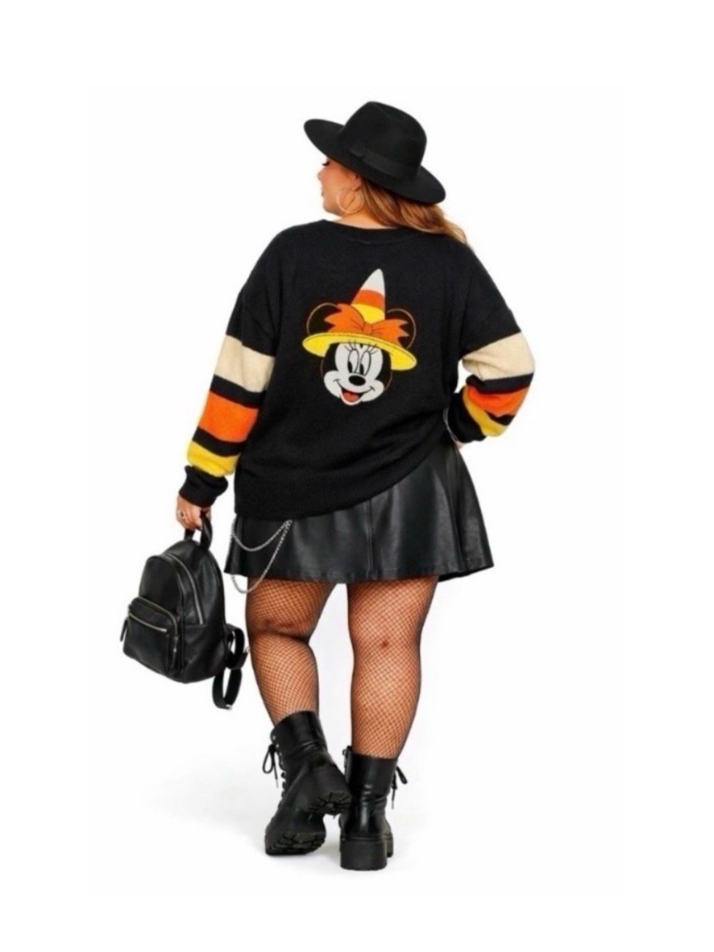 TORRID DISNEY Minnie Mouse Candy Corn Fuzzy Cardigan Size 2X New!